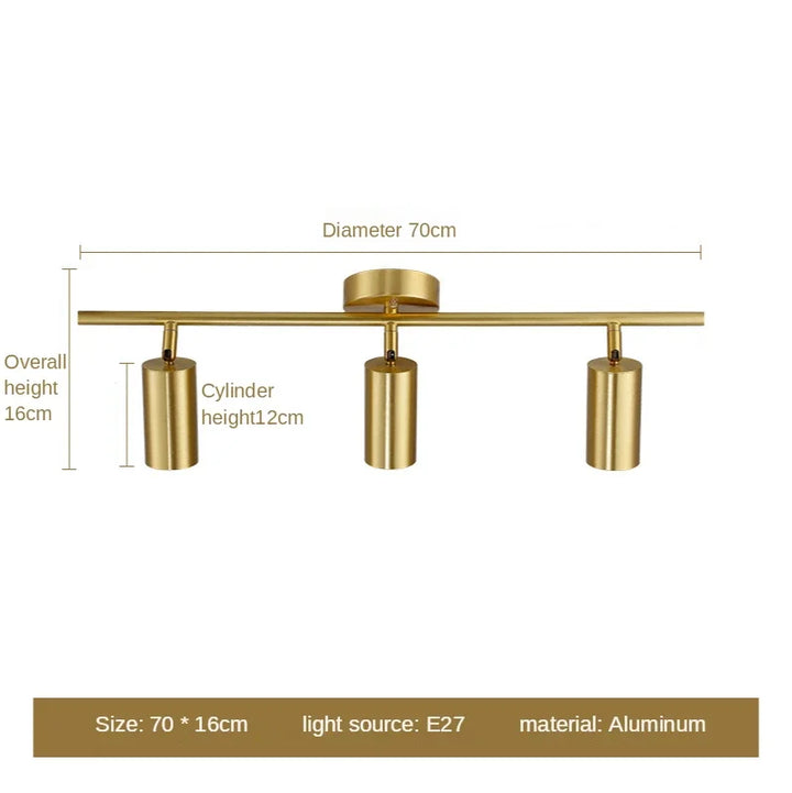 Modern Gold Spotlight Ceiling Light – Nordic Minimalist E27 LED Fixture for Living Room, Bedroom, and Kitchen | Kalsten