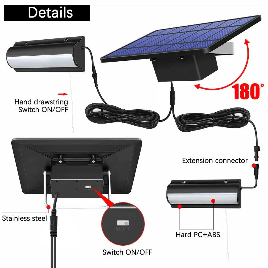 Kalsten | Lumosfera Solar Light Indoor & Outdoor | IP65 Waterproof | With Pull Switch | Warm & Cool White | 3m Cable