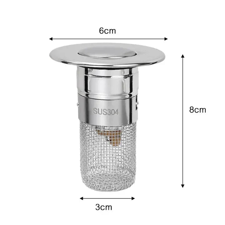 Stainless Steel Drain Filter with Hair Catcher – Rustproof Sieve for Kitchen and Bathroom, Clog-free | Noxord