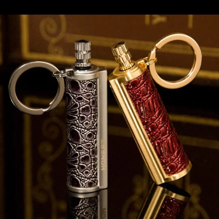 Leather Keychain Metal Match Inferno Lighter | Kalsten