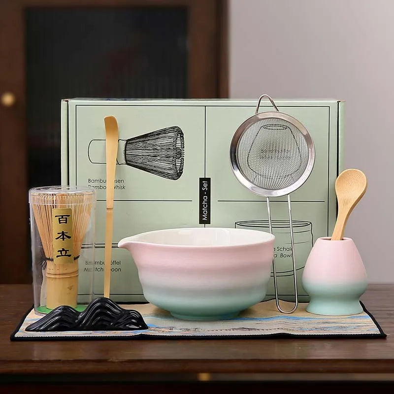 Matcha Gift Set Green Standard Bamboo and Ceramic Tea Making Kit-6