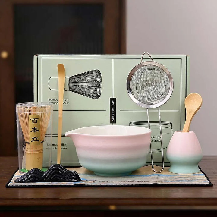 Matcha Gift Set Green Standard Bamboo and Ceramic Tea Making Kit-6