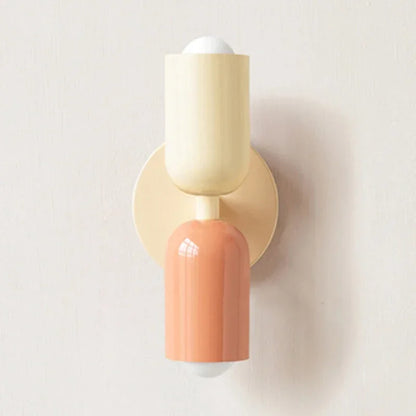 Modern, minimalist Nordic LED wall light in cream with two light heads for living room, bedroom and study – ideal as interior decoration.