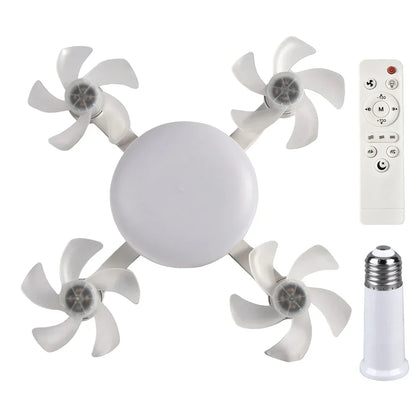 Ceiling Fan Light with Remote Control, Foldable Blades and 249–2000 Lumens