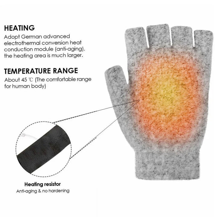 USB Rechargeable Warm Wave Heated Gloves | Kalsten