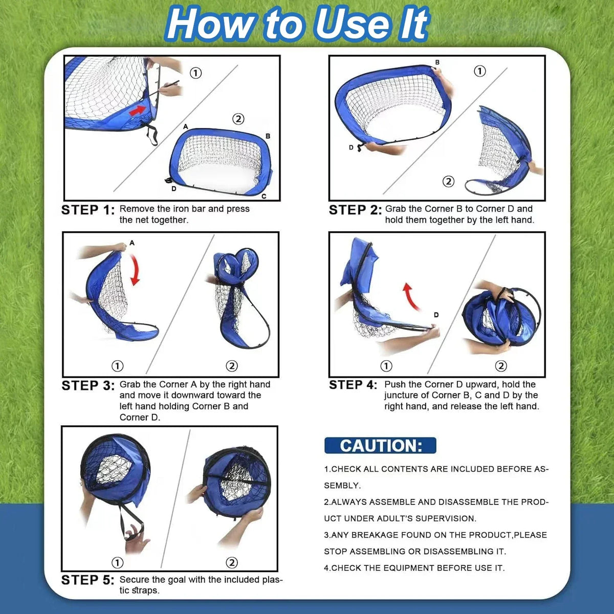 BowLift | PlayMax Foldable Football Goal – Kids 4-in-1 Portable Soccer Net for Training & Outdoor Play