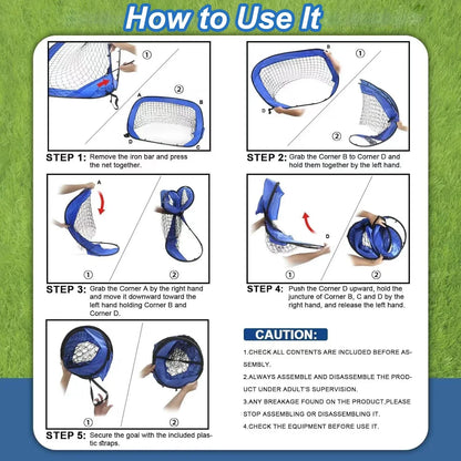 Skanto | PlayMax Foldable Football Goal – 4-in-1 Portable Soccer Net for Training & Outdoor Play
