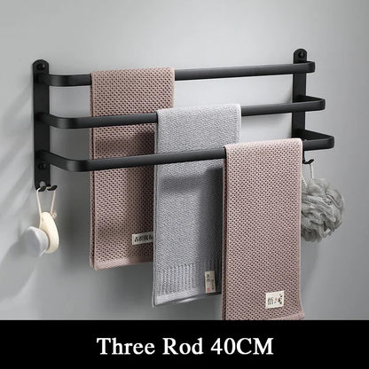 Fixed towel rail - Black Aluminum | Screw mounting Karnz