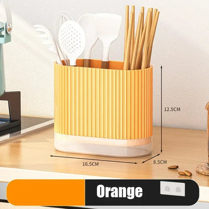 Skanto | Cutlery Organizer Duo | Wall-Mountable Cutlery Holder | No Drilling | Drainage Function | 16.5 × 8.5 × 12.5 cm