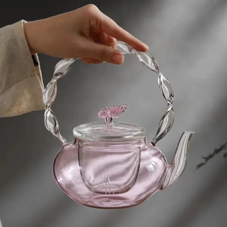 Kalsten | Floral Lid Design Tea Infuser Glass Teapot