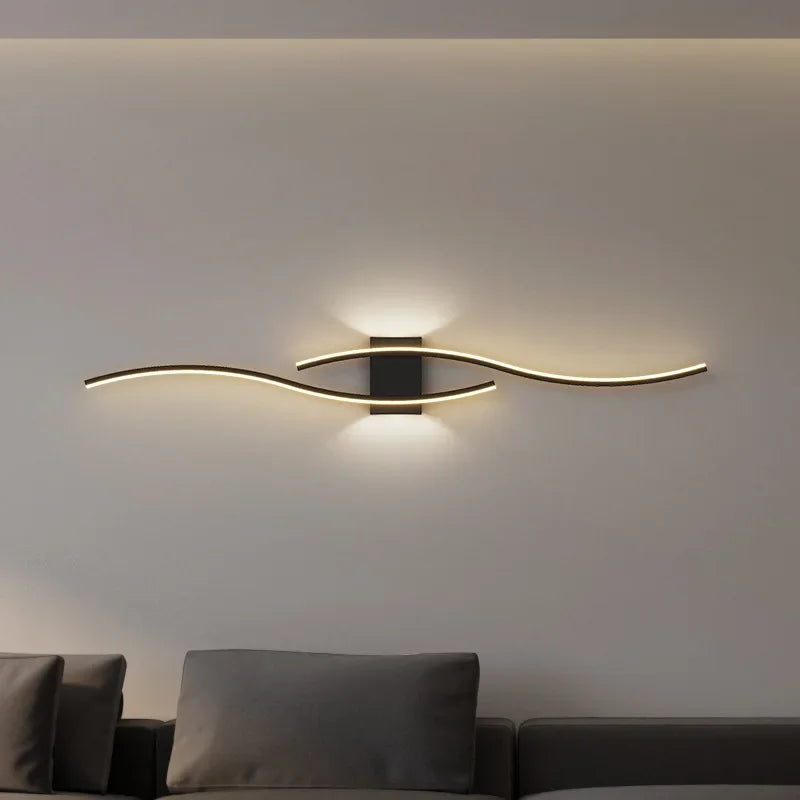 Modern LED Wall Lamp – Black, White, and Gold Wall Light Sconce for Living Room, Bedroom, Bedside, and Decorative Lighting | Kalsten