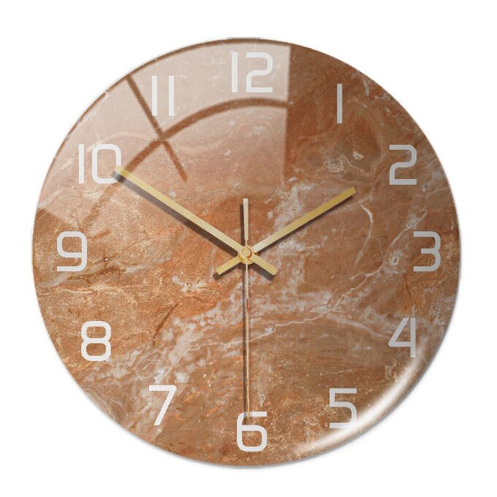 Stylish Marble Wall Clock with Silent Mechanism Kalsten