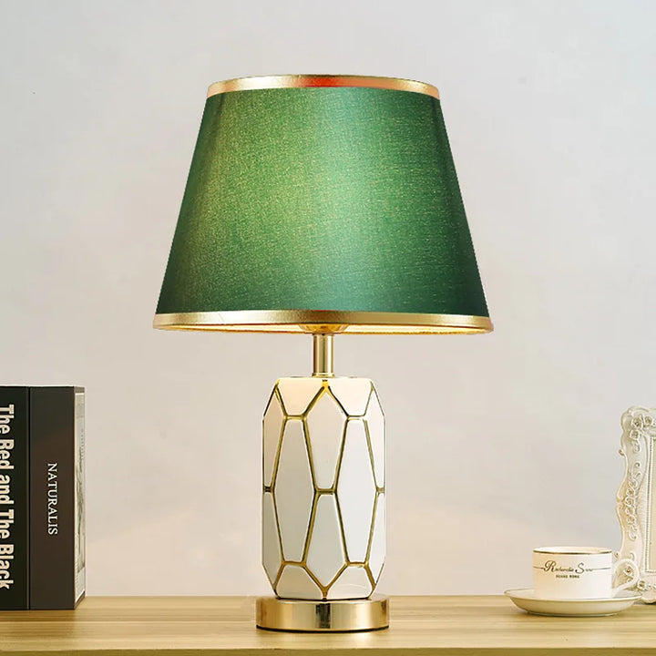 American Ceramic Table Lamp - Simple Modern Bedroom Bedside Lamp for Living Room, Warm Wedding Room Decorative Lamp | Kalsten