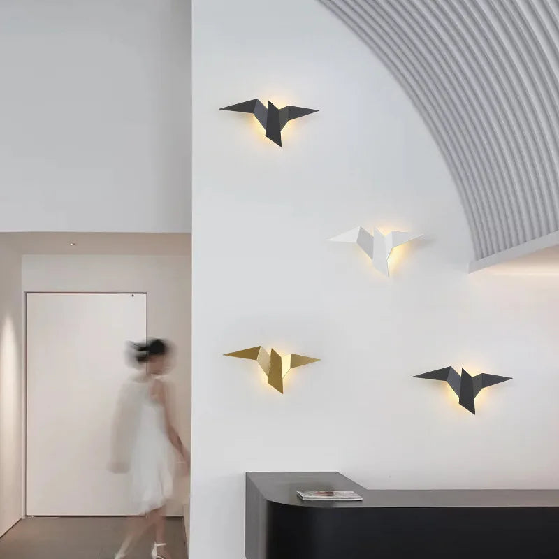 Nordic LED Bird Wall Lamp – Modern Wall Light for Bedroom, Living Room, Stairs, and Bedside – Up & Down Lighting, Iron Shade, AC Powered | Kalsten