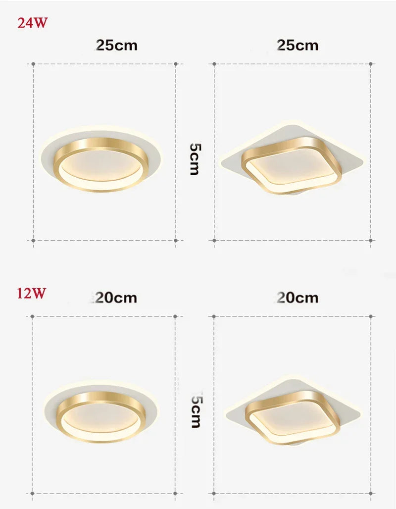 Contemporary Square Panel LED Ceiling Lamp - Surface Mounted Ceiling Lighting for Nordic Entrance, Hallway, Cloakroom | Kalsten