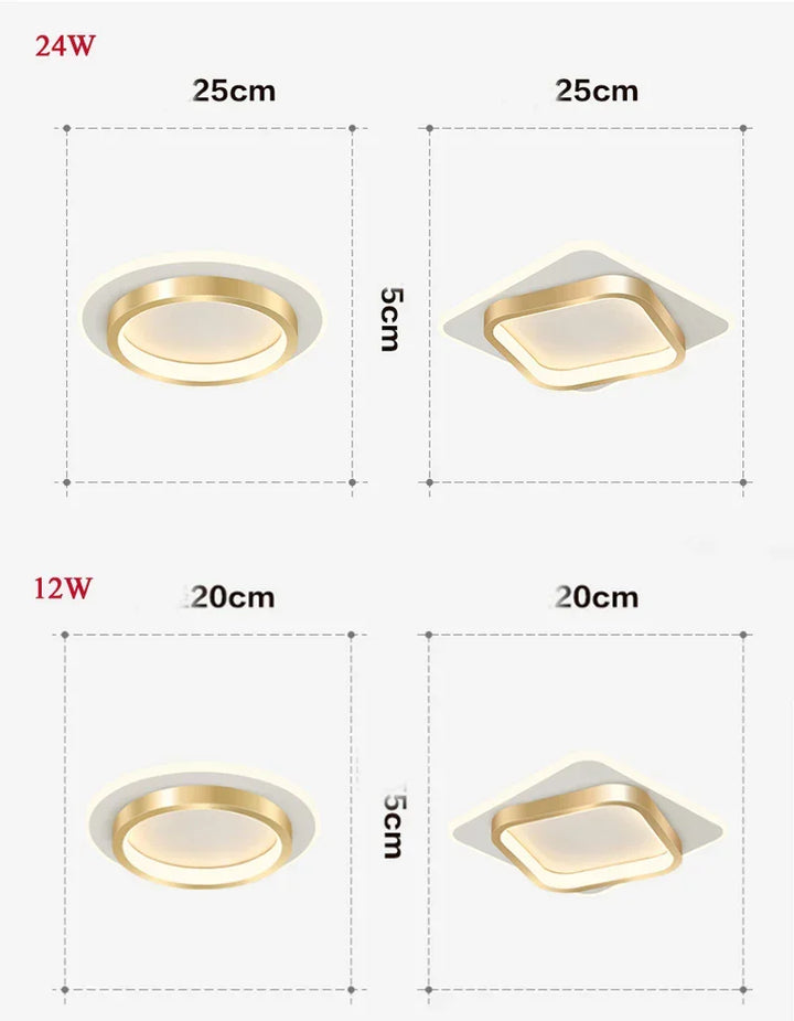 Contemporary Square Panel LED Ceiling Lamp - Surface Mounted Ceiling Lighting for Nordic Entrance, Hallway, Cloakroom | Kalsten