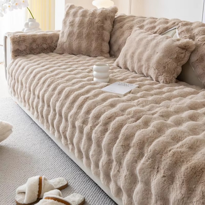 Plush Faux Fur Sofa Cover