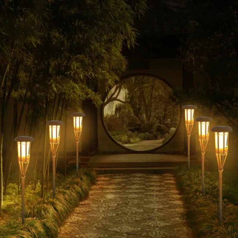 Solar Torch Set – 5 Flame-Effect LED Garden Lights