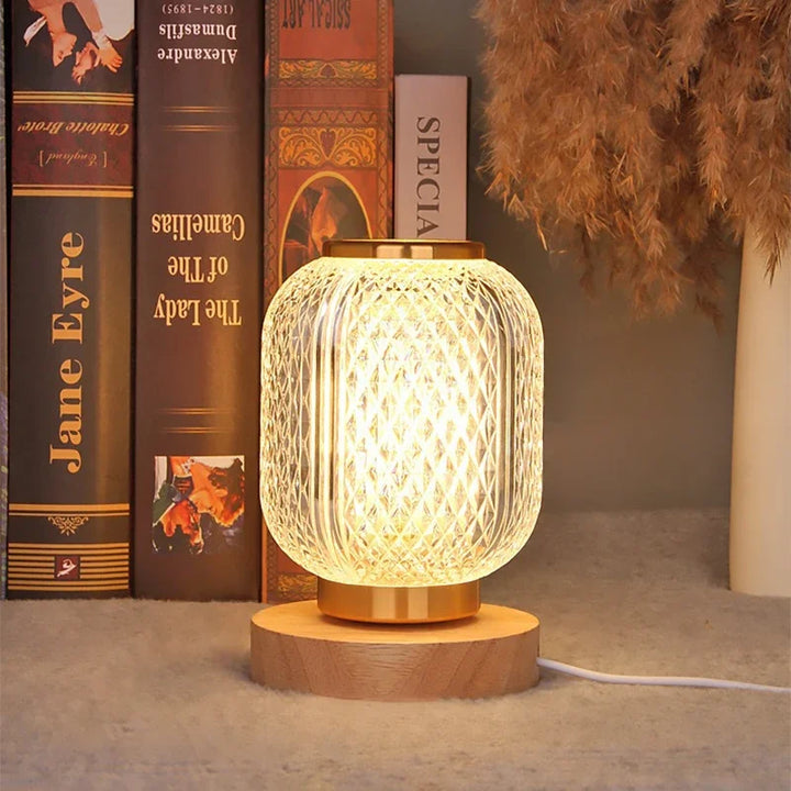 Dimmable Crystal Table Lamp - Stylish Golden Dimmable Table Lamp with Luxurious Crystal Design Kalsten