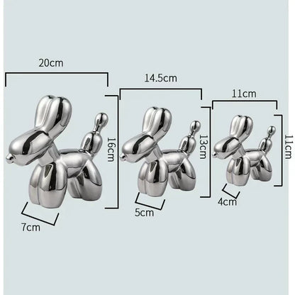 BowLift | Nordic Ceramic Balloon Dog Sculpture Gold Animal Decorations Statue Living Room Ornaments Creative Desktop Ornament Home Decor