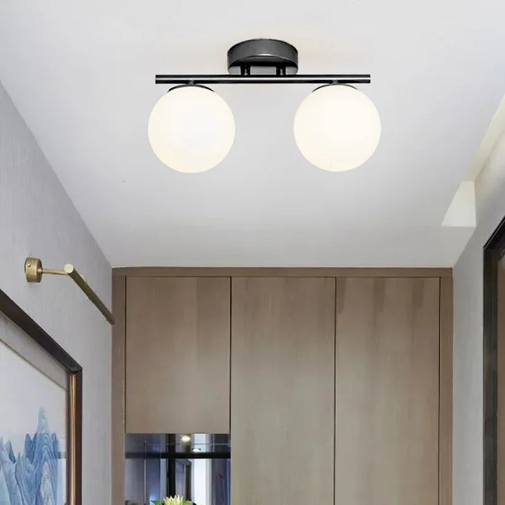Modern Nordic LED Ceiling Light – Gold Iron and Glass Lamp for Corridor, Aisle, Cloakroom, Balcony, and Bedroom | Kalsten