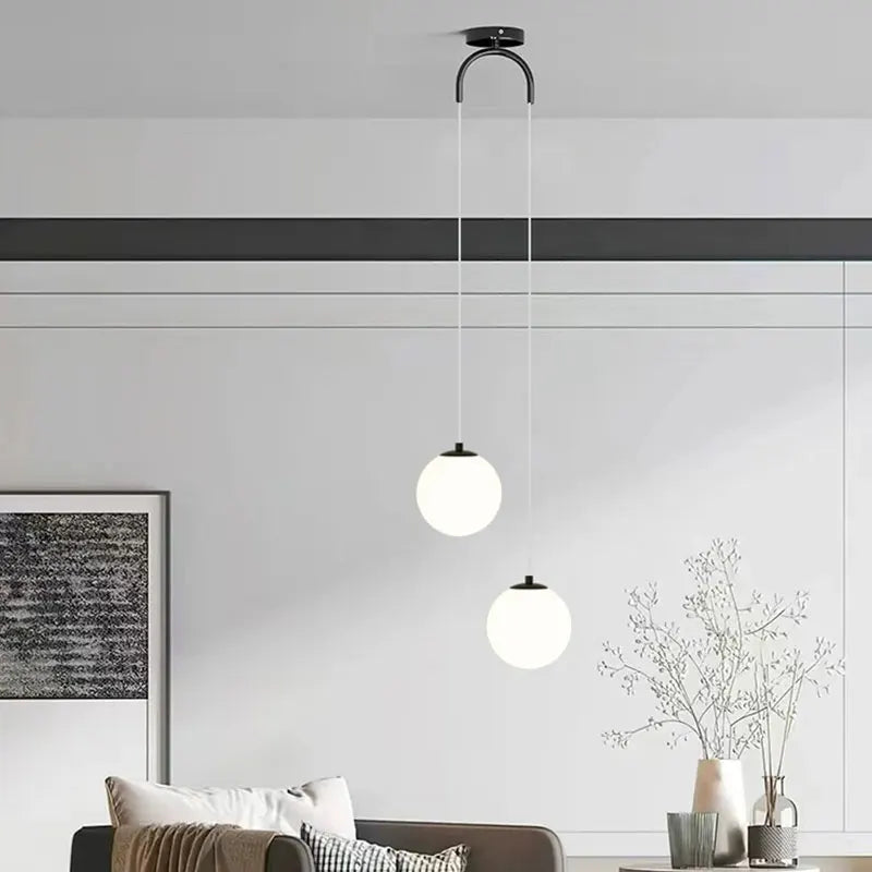 Modern Glass LED Pendant Light – Nordic Style Hanging Lamp for Living Room, Bedroom, Restaurant, and Bar, 220V AC, Indoor Lighting Fixture | Kalsten