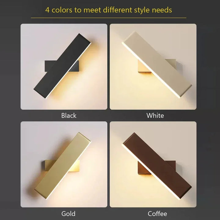 Modern LED Wall Lamp – Rotatable Aluminum Wall Light for Living Room, Bedroom, Dining Room, and Home Decor – Up & Down Indoor Wall Sconce | Kalsten