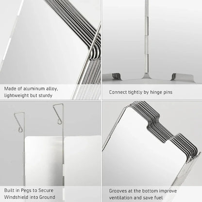 Brehn | WindShieldX Camping Windscreen | Foldable & Ultralight | Stainless Steel | For gas stoves & outdoor stoves