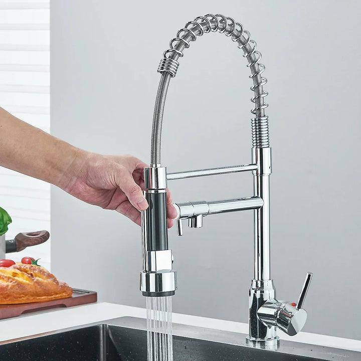 Faucet with Double Spout – High-Quality Faucet for Flexible Washing, Swivable, Ideal for Modern Kitchens, Easy to Clean and Simple Installation | Kalsten