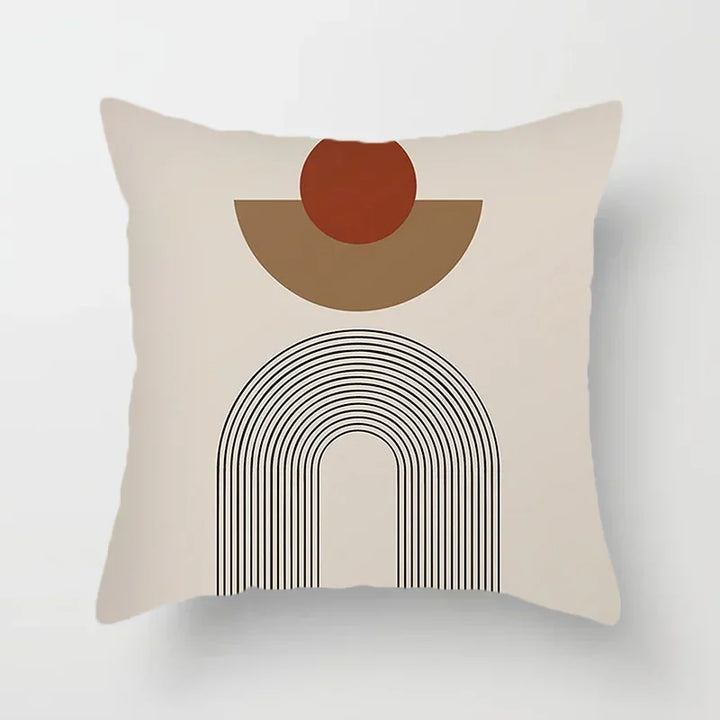 Aurum Cushion Cover - Modern Black-White Cushion Cover with Abstract Art Print Kalsten