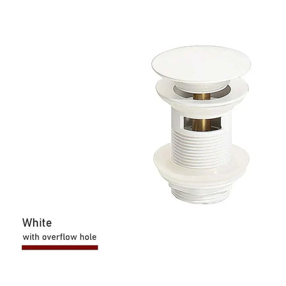 Drain Screw with Push-Down Pop-Up – Brass | 11 Colors | With or Without Overflow Skanto