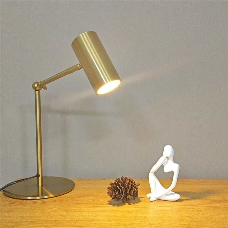 Modern Golden Table Lamp – Eye-Friendly LED Reading Light for Study, Bedroom, and Living Room Decor | Kalsten