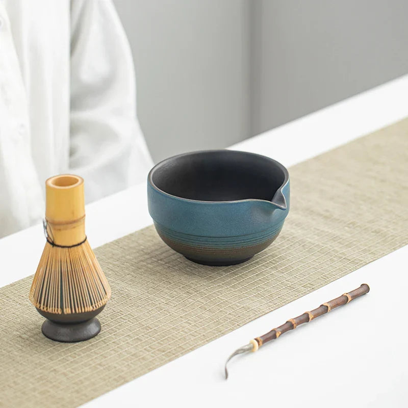 Handcrafted Japanese Matcha Bowl Green Standard Size Ceramic-6