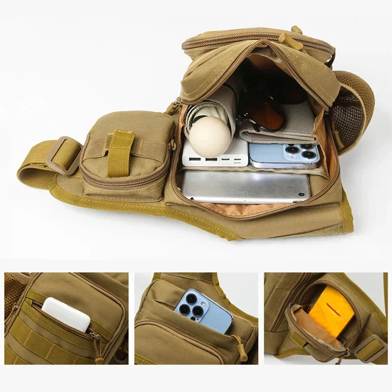 Multi-Pocket Crossbody Compact Hiking Chest Bag | Kalsten
