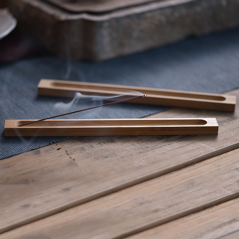 Skanto | Sandalwood Base Wood Incense Stick Holder - 23cm Line Incense Container for Home Decor and Aromatherapy