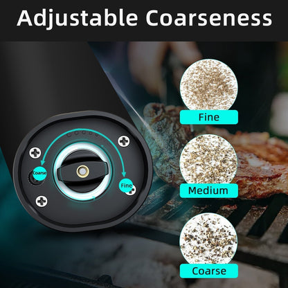 Skanto | Electric Automatic Pepper and Salt Grinder with LED Light and Adjustable Grind - Perfect for Kitchen or Restaurant