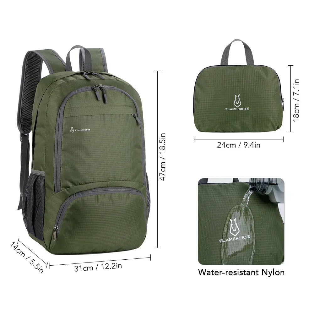Kalsten | TrekVita Foldable Backpack | Ultralight & Waterproof | 31×14×47 cm | Outdoor & Travel Backpack for Men & Women