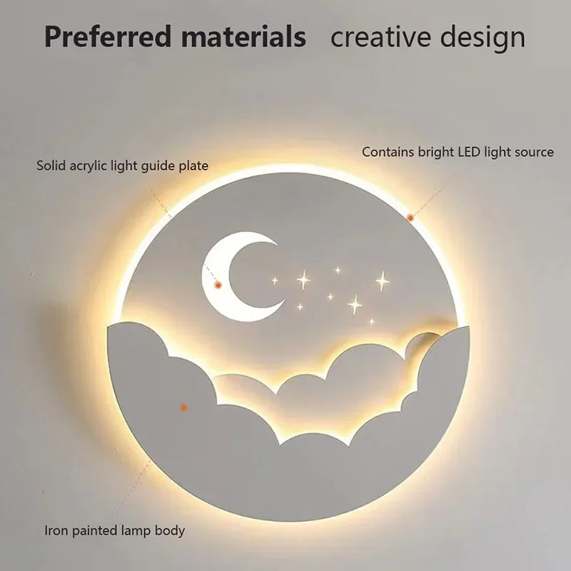 LED wall light with moon and stars | Kalsten