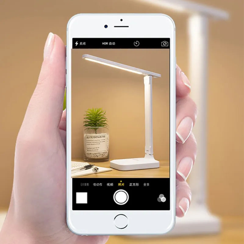 6000mAh rechargeable LED table lamp USB 3 color stepless dimmable desk lamp touch foldable eye-protecting reading night light | Kalsten