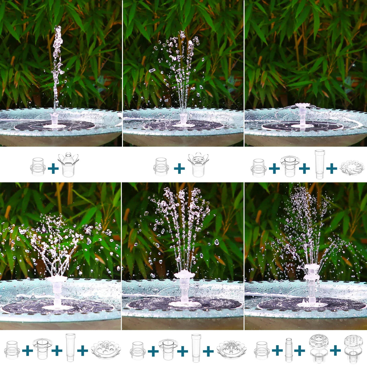 BowLift | Solavera Solar Fountain Pump 6.5W | With LED & 5000mAh Battery | 16 Nozzles | For Pond & Garden