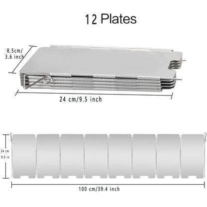 Brehn | WindShieldX Camping Windscreen | Foldable & Ultralight | Stainless Steel | For gas stoves & outdoor stoves
