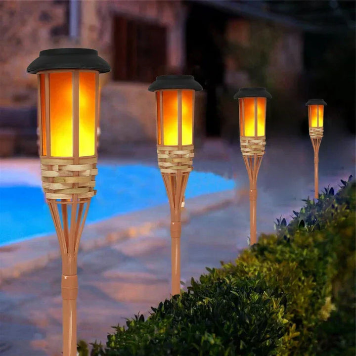 Solar Torch Set – 5 Flame-Effect LED Garden Lights