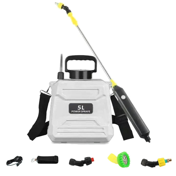 Kalsten | SPRAYMATE Pro Battery Pressure Sprayer | 5 L Shoulder Spray Bottle | USB Charging & Adjustable Nozzle | For Garden, Cleaning & Weed Control