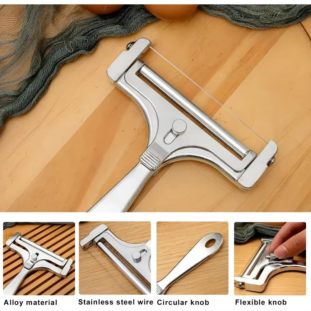 Kalsten | Premium Stainless Steel Cheese Slicer with Adjustable Thickness & Extra Wires