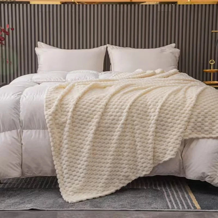 Kalsten | Checked Soft Velvet Blanket Warm Cozy Throw for Couch and Bed