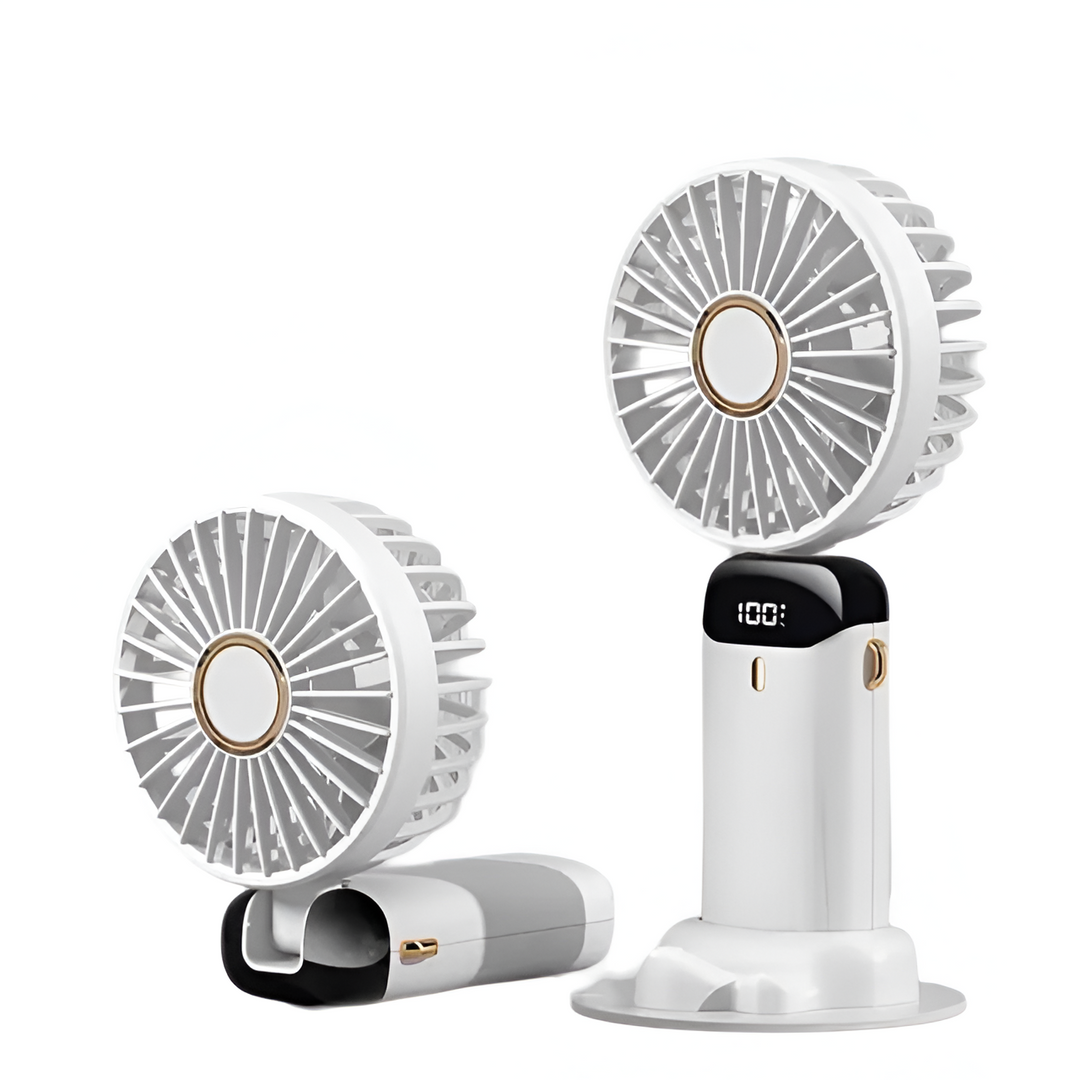 Rechargeable Handheld Mini Fan | 5-Speed, 90-Degree Adjustable & Quiet for Office, Home & Outdoor Use | Kalsten