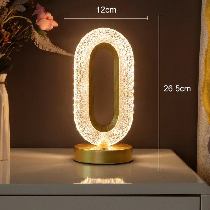 Crystal LED Table Lamp: Dimmable, USB Charging, Touch & Remote Control | Kalsten