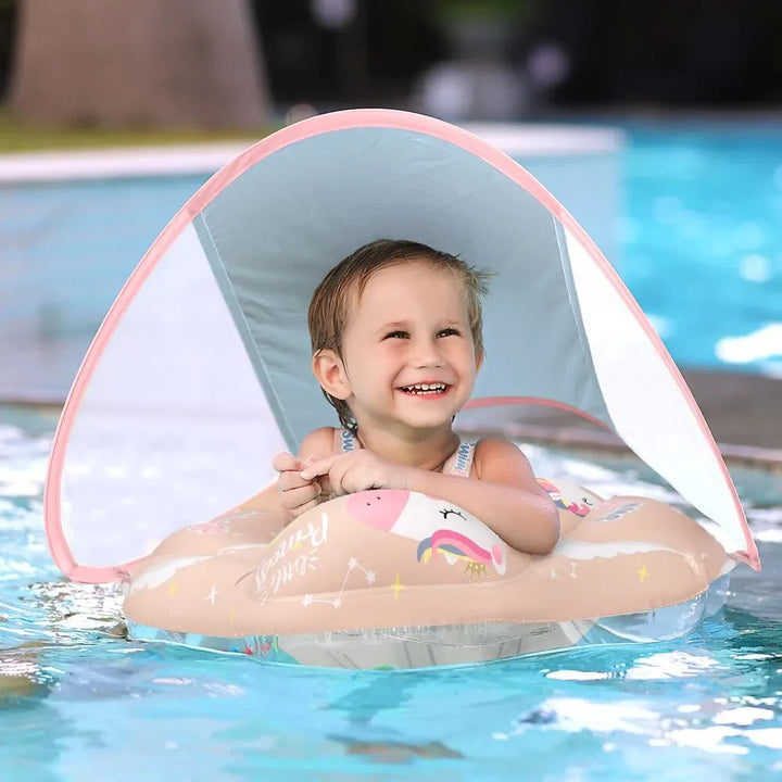 Kalsten | Solaboo Baby Swim Ring | With UV Canopy & Support | Inflatable & Safe | From 6 Months