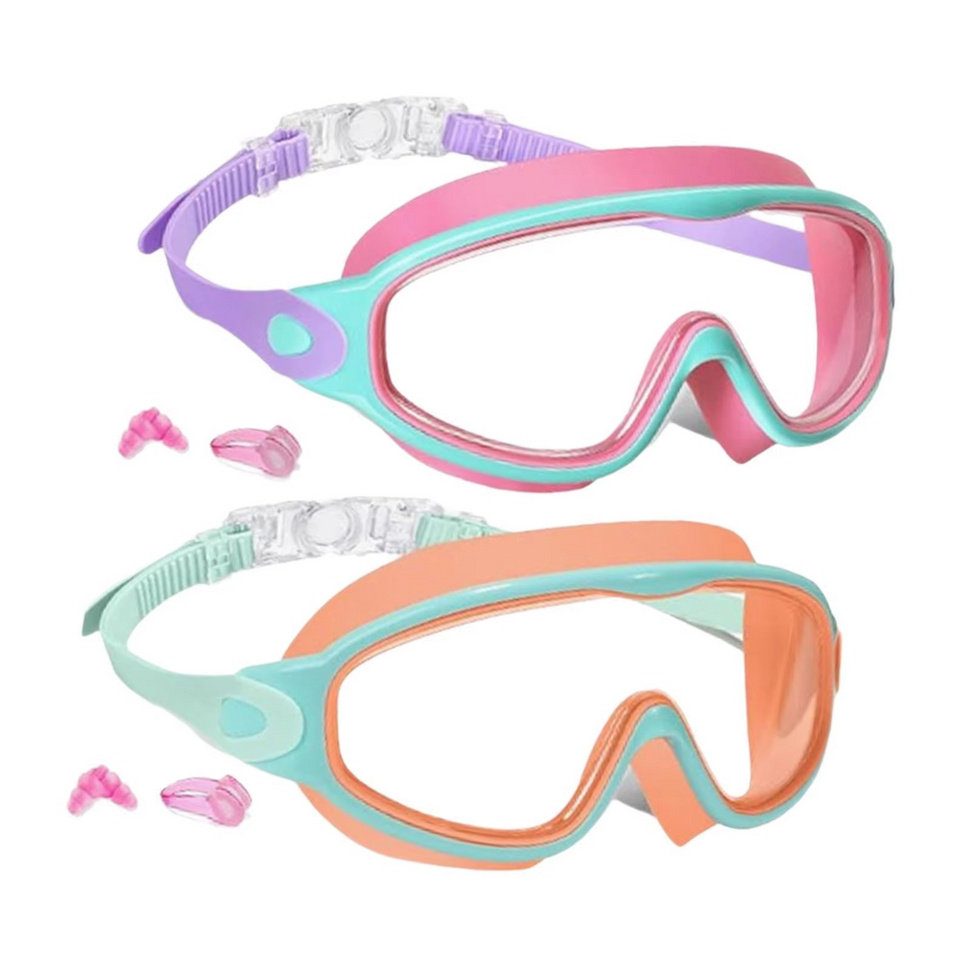 Kalsten | Swimming Goggles - No-Leak Panoramic View Swim Mask for Kids with Nose Clips & Earplugs