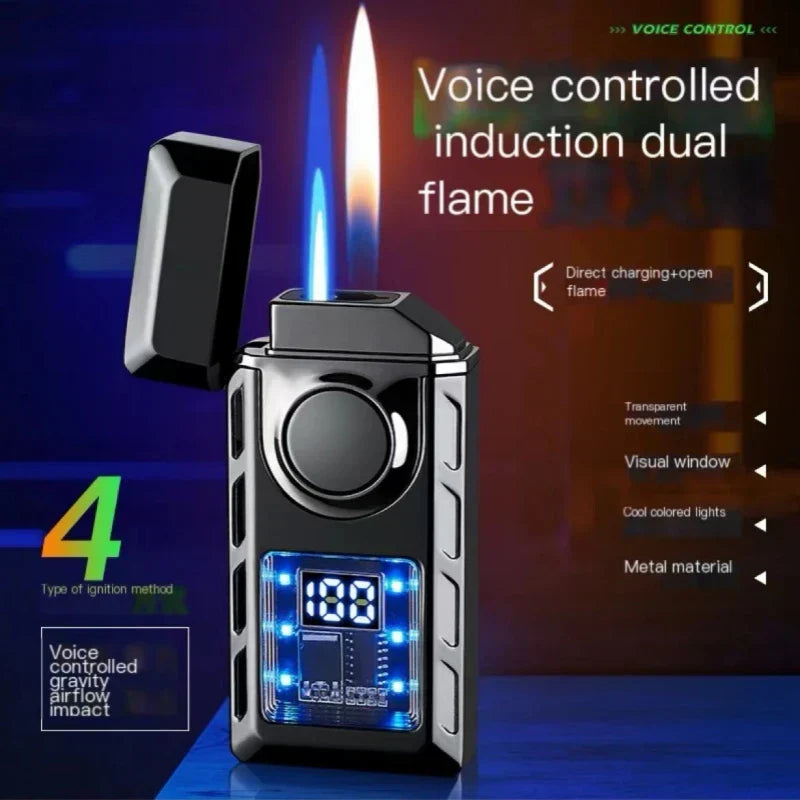 Voice Controlled USB Colorful Double Flame Lighter | Kalsten